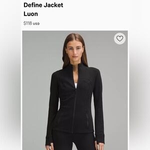 Lulu define jacket worn 2x washed 2x